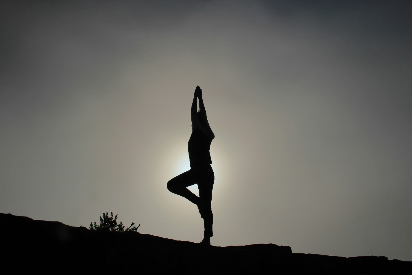 A person doing yoga.