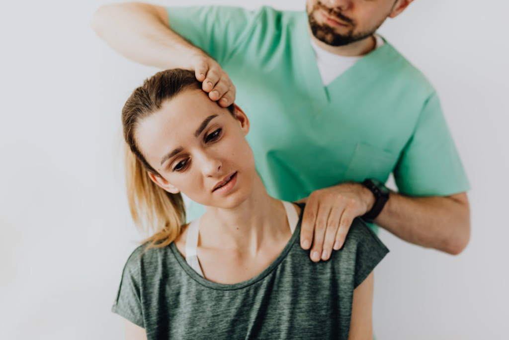 A chronic pain patient getting massage therapy